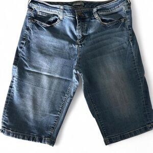 New York & Company Medium Blue Denim Bermuda Shorts
